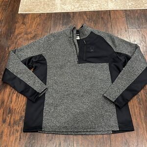 Spyder Men’s black and Gray Half Zip Sweater Jacket XXL in EUC
